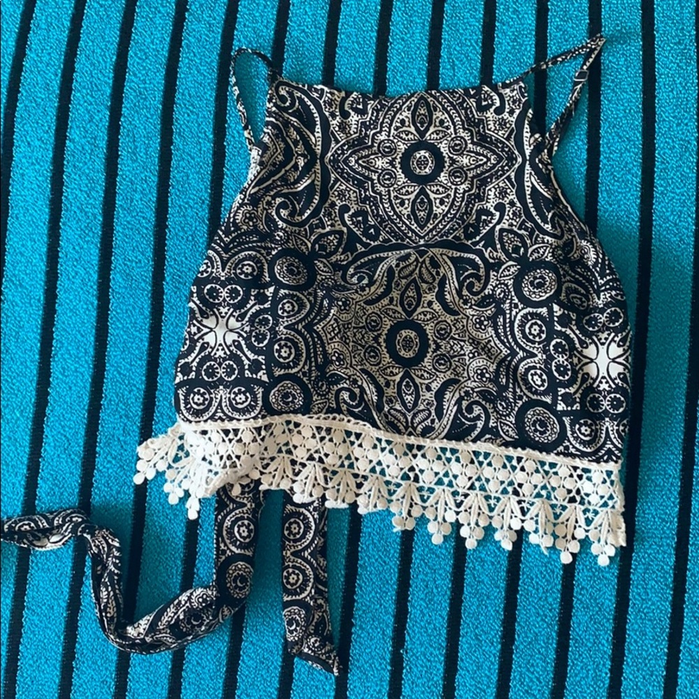 Abercrombie & Fitch tie back crop cami XS